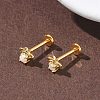 304 Stainless Steel Opal Stud Earrings EJEW-B143-01G-02-2