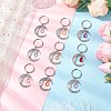 Gradient Color Baking Paint Transparent Glass Keychains KEYC-JKC01243-2