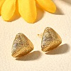 Brass Triangle Stud Earrings EJEW-Z083-03G-2