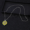 Alloy Hollow Flower Diffuser Locket Pendant Necklaces with Colorful Aromatherapy Tablets Inside KZ2025-3