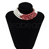Plastic Pearl Bloody Layered Gothic Choker Necklaces for Halloween Party WGBE0F0-04-1