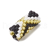 Handmade Glass Seed Beaded European Beads PALLOY-MZ00694-04-4