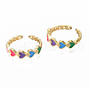 Brass Enamel Cuff Rings RJEW-N035-041-NF-1