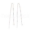 Rhodium Plated 925 Sterling Silver Ear Thread STER-P047-10P-2