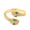 Brass Micro Pave Cubic Zirconia Cuff Rings RJEW-F116-04G-1
