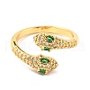 Brass Micro Pave Cubic Zirconia Cuff Rings RJEW-F116-04G-1