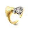 Brass Micro Pave Cubic Zirconia Cuff Rings for Women RJEW-F184-04GP-2