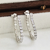 S925 Sterling Silver Oval Hoop Earrings QA6317-2-1