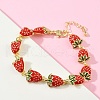 Brass Emenal Link Bracelets for Women BJEW-S175-01G-1
