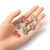 12Pcs 6 Colors Printed Alloy Pendants FIND-YW0004-49-4