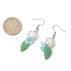 Flower 304 Stainless Steel Handmade Lampwork Dangle Earrings EJEW-JE06430-3