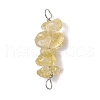 10Pcs 5 Styles Constellation Natural Smoky Quartz & Rose Quartz & Golden Sheen Obsidian & White Moonstone & Aquamarine Copper Wire Wrapped Chip Beaded Connector Charms PALLOY-JF02905-12-3