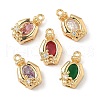 Brass Micro Pave Cubic Zirconia Pendants KK-S531-06G-1