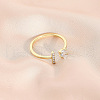 Fashionable Brass Cubic Zirconia Cuff Rings FS-WG4936F-19-1