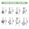 SUPERFINDINGS 72pcs 18 styles Alloy European Dangle Charms FIND-FH0008-45-2