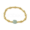 304 Stainless Steel & Natural Green Aventurine Beaded Stretch Bracelets for Women BJEW-JB11053-03-1