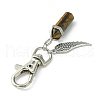 Natural Gemstone Double Terminated Pointed Pendant Decorations with Alloy Wing Charm HJEW-JM01149-3
