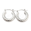 Non-Tarnish Texture Ring 304 Stainless Steel Hoop Earrings for Women EJEW-C067-05P-1