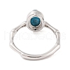 Oval Natural Rhodonite Adjustable Rings RJEW-Q817-04P-05-3