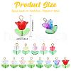 78Pcs 14 Styles Glass Pendants PALLOY-CA00003-2