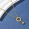 304 Stainless Steel Crystal Rhinestone Geometric Pendant Cable Chain Necklaces NJEW-Z073-01G-01-2