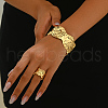 Elegant Brass Cuff Bangle & Rings Sets with Irregular Texture Design for Women's Party Accessories KU8718-4