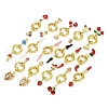 Brass Micro Pave Cubic Zirconia Spring Gate Rings KK-M322-07G-1