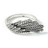 Wings Alloy Open Cuff Rings RJEW-K275-06AS-2