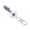 Copper Wire Wrapped Natural Gemstone Pointed Bullet Pendant Decorations HJEW-JM03103-02-5