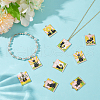 HOBBIESAY 24Pcs 8 Sytyles Alloy Enamel Rectangle Pendants ENAM-HY0001-43-3