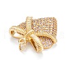 Brass Micro Pave Cubic Zirconia Pendants ZIRC-G170-18G-3