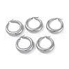 Tarnish Resistant Ring 304 Stainless Steel Hoop Earrings EJEW-O032-02P-2