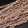 Natural Citrine Flat Round Bead Strands G-O099-06-C-1