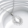 Sunflower 304 Stainless Steel Pendant Necklaces NJEW-M096-08P-1