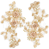 3D Flower Polyester Embroidery Sew on Appliques PATC-WH0012-33C-1