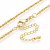 2mm Brass Rope Chain Necklaces for Men Women NJEW-G160-20G-2