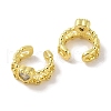 Brass Micro Pave Clear Cubic Zirconia Cuff Earrings for Women EJEW-I305-01G-2