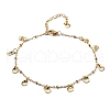Summer Beach 304 Stainless Steel Shell Shaped Charm Anklets for Women AJEW-AN00658-3
