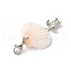 Ocean Tibetan Style Alloy Charms & Shell Pendant Decoration HJEW-TA00343-5