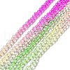 Transparent Gradient Color Glass Beads Strands GLAA-H021-01B-22-2
