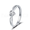 Adjudtable Brass Micro Pave Cubic Zirconia Finger Rings PW-WG03FC0-01-1