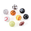 Beadthoven 54Pcs 9 Styles Sport Theme Opaque Acrylic Beads RESI-BT0001-28-3
