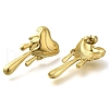 Ion Plating(IP) 304 Stainless Steel Heart Stud Earrings EJEW-I312-12G-2