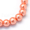 Baking Painted Pearlized Glass Pearl Round Bead Strands HY-Q003-6mm-77-2