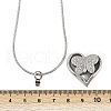 304 Stainless Steel Micro Pave Clear Cubic Zirconia Butterfly Heart Pendant Pet Urn Ashes Necklaces NJEW-S455-10P-5