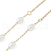 304 Stainless Steel & ABS Imitation Pearl Oval Link Eyeglasses Chains AJEW-EH00401-4