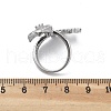 Brass Micro Pave Clear Cubic Zirconia Open Cuff Rings for Women RJEW-S402-06P-4