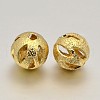 Brass Textured Beads X-KK-J221-17G-1