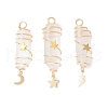 3Pcs 3 Styles Electroplated Natural Quartz Crystal Pointed Copper Wire Wrapped Pendants PALLOY-JF03766-06-1