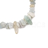 Natural Flower Amazonite Chip Beaded Necklaces for Men Women NJEW-G159-01L-2